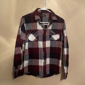 Navy maroon and white flannel